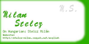 milan stelcz business card