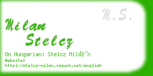 milan stelcz business card